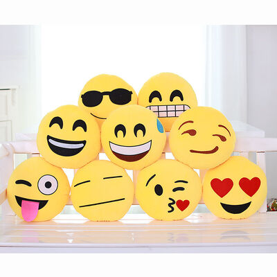 22 Arten Emoji-Emoticon-Gelb und runde angefüllte Kissen und Kissen für Inneneinrichtung