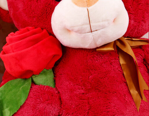 Nette riesige rote Teddybär-Plüschtier-Spielwaren mit Rosen-Blumen-Tunnel-bohrwagen 80cm