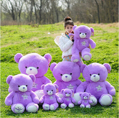 Großer riesiger Lavendel-purpurroter Teddybär 30cm 45cm 60cm 100cm 120cm