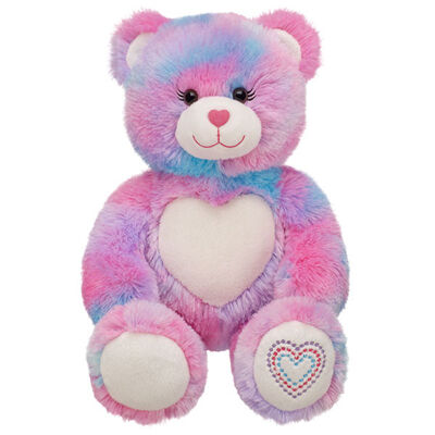 Mode und rosa Teddybär-Plüschtier spielt weiches Material der Mode