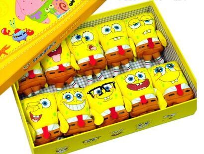 Arbeiten Sie Karikatur die Art SpongeBob 20 unterschiedlicher Ausdruck Plüsch angefüllte Spielwaren um