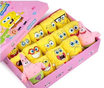 Arbeiten Sie Karikatur die Art SpongeBob 20 unterschiedlicher Ausdruck Plüsch angefüllte Spielwaren um