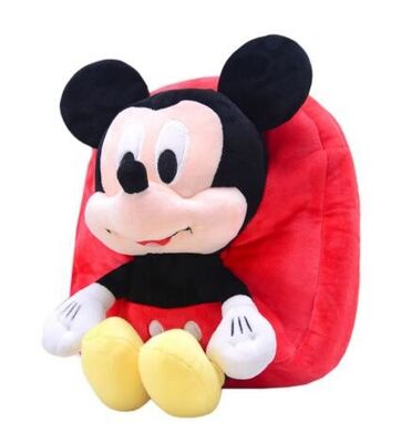 12 Zoll-roter Mickey Mouse-Rucksack für Kleinkind mit weicher Plüsch-Gewebe-Größe