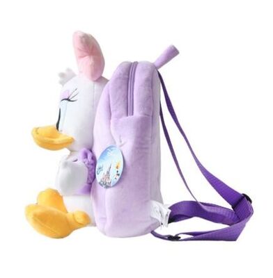 Purpurrote Disney-Gänseblümchen-Plüsch-Schultasche, personifizierte Rucksäcke mit Logo-Drucken