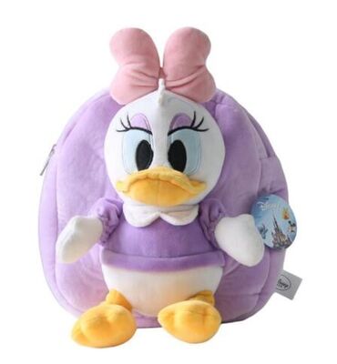 Purpurrote Disney-Gänseblümchen-Plüsch-Schultasche, personifizierte Rucksäcke mit Logo-Drucken
