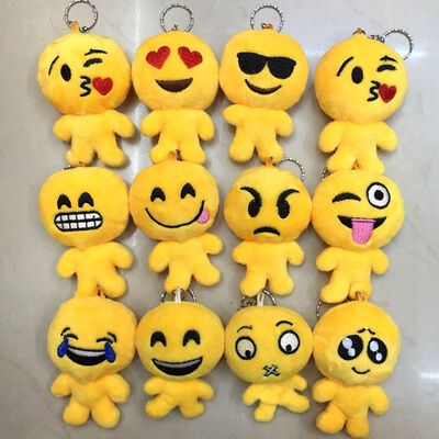 Nettes reizendes Emoji-Plüsch-Spielzeug Keychain mit Haken für Förderungs-Geschenke