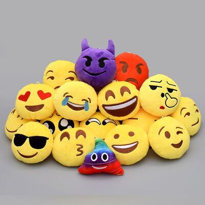 Nettes reizendes Emoji-Plüsch-Spielzeug Keychain mit Haken für Förderungs-Geschenke