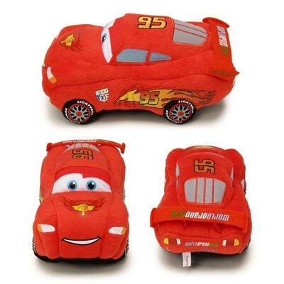 Rote ursprüngliche Rennläufer-Autos Disney-offenen Tourenwagens spielt 3 angefüllte Karikatur-Plüsch-Spielwaren für das Baby-Spielen