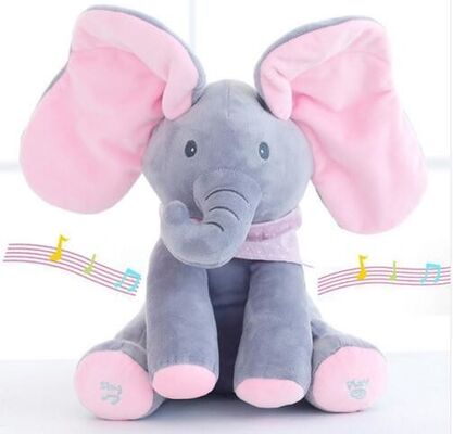 Grauer flüchtiger Blick ein Buh-Musik-Plüsch-Spielwaren, elektronisches angefülltes Elefant-Spielzeug