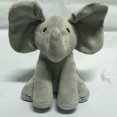 Grauer flüchtiger Blick ein Buh-Musik-Plüsch-Spielwaren, elektronisches angefülltes Elefant-Spielzeug