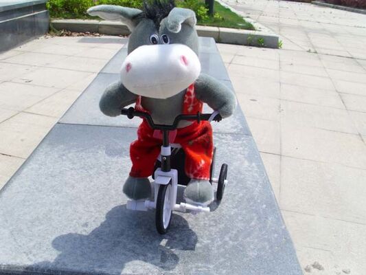 100% pp. Baumwollmusikalische Plüsch-Spielwaren, elektronischer Fahrrad-Tierpanda-weiches Spielzeug