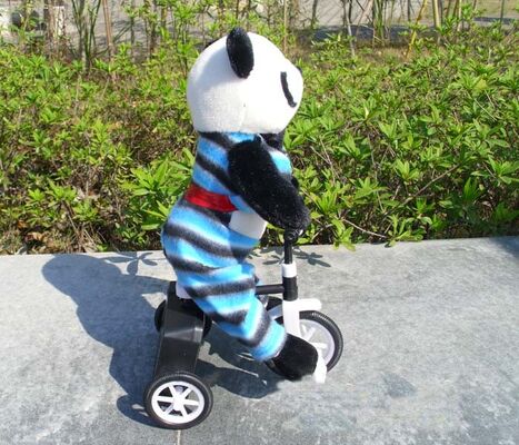 100% pp. Baumwollmusikalische Plüsch-Spielwaren, elektronischer Fahrrad-Tierpanda-weiches Spielzeug