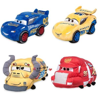 Rote ursprüngliche Rennläufer-Autos Disney-offenen Tourenwagens spielt 3 angefüllte Karikatur-Plüsch-Spielwaren für das Baby-Spielen