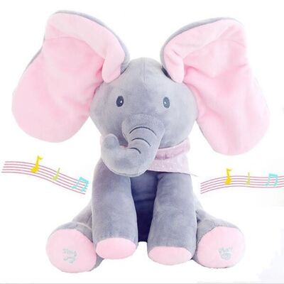 Musikalischer flüchtiger Blick ein Buh-Elefant-Spiel-Verstecken-elektrisches Baby-knuddelige Plüsch-Spielwaren