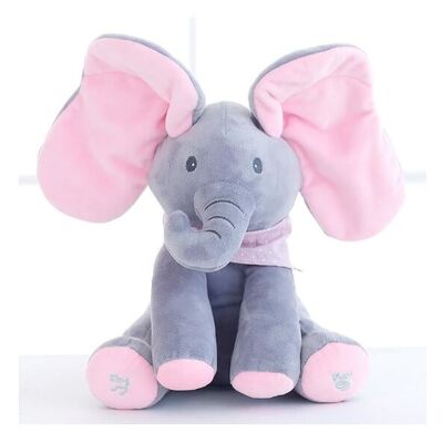 Musikalischer flüchtiger Blick ein Buh-Elefant-Spiel-Verstecken-elektrisches Baby-knuddelige Plüsch-Spielwaren