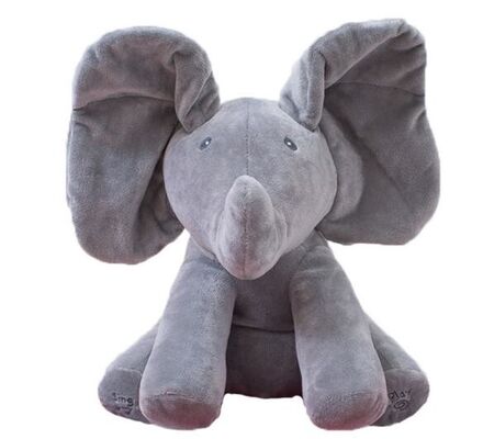 Musikalischer flüchtiger Blick ein Buh-Elefant-Spiel-Verstecken-elektrisches Baby-knuddelige Plüsch-Spielwaren