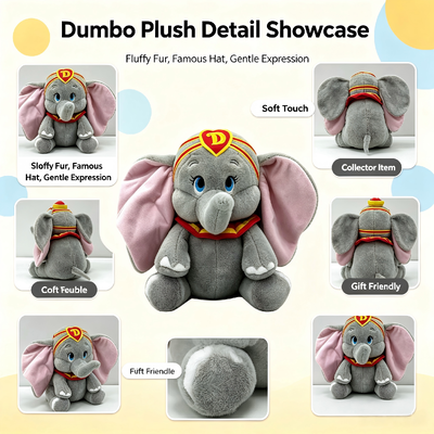 Niedliche benutzerdefinierte Disney-Plüschtiere Dumbo - D Cartoon-Charakter-Stofftiere
