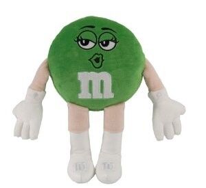 Grüne M&M-Plüschtier-spielt mittlerer Karikatur-Plüsch 25cm Größe