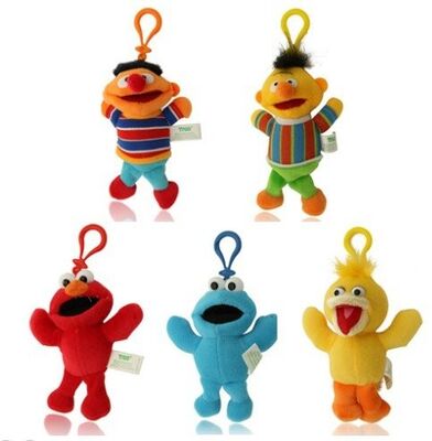 Nette Sesame Street-Plüsch-Keychain angefüllte Spielwaren mit Haken für Förderungs-Geschenke