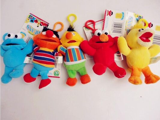 Nette Sesame Street-Plüsch-Keychain angefüllte Spielwaren mit Haken für Förderungs-Geschenke