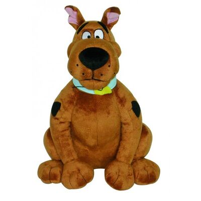 Fördernder Karikatur-Plüsch spielt das scooby angefüllte doo, sitzende Haltung