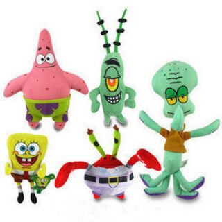 Die Karikatur des SpongeBob-Familien-ganzen Satzes füllte Spielwaren, Rosa/Grün/Rot/Gelb an