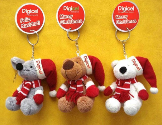 Kleiner hängender Teddybär Anhänger angefüllter Keychain-Weihnachtsplüsch spielt Soem