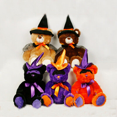 Schwarzer und orange angefüllte Spielwaren Halloweens Teddybär für Halloween-Partei