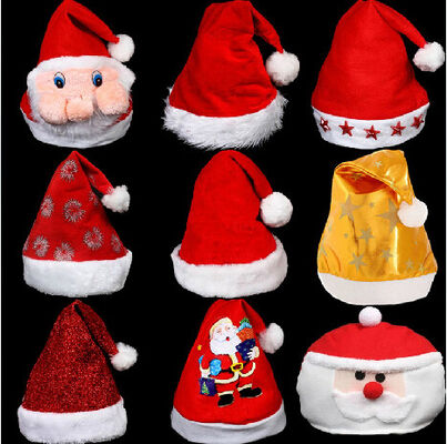 Roter Weihnachtshut für den Geschenk-Plüsch-Hut für Weihnachtsfest, Weihnachtsmann druckend