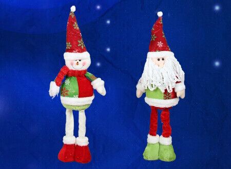 Große Sankt-Puppe und -Schneemann mit Streaching-Bein-Weihnachtsfeiertag für feiern Partei