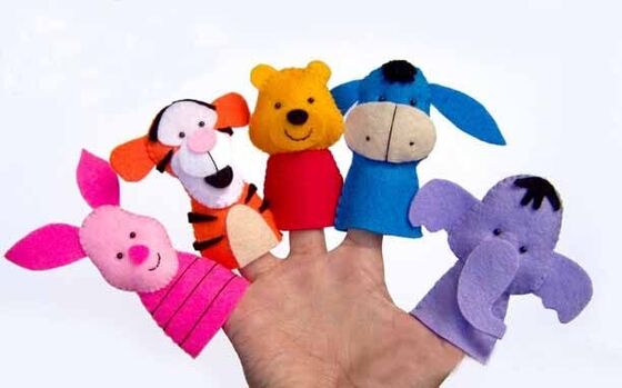 Klassisches Disney glaubte Plüsch-Finger-Marionetten, Esel/Tigger/Ferkel/pfui/Elephent
