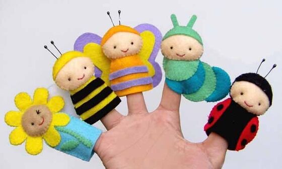 Nette Honigbienen-Plüsch-Finger-Marionetten/Kinderfinger-Marionetten glaubten Soem