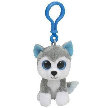 Heiseres Hundeplüschtier-Plüsch-Spielzeug Keychain, Graues/Weiß-/Reisweiß