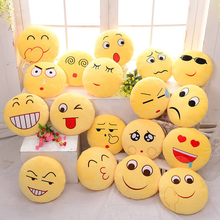 22 Arten Emoji-Emoticon-Gelb und runde angefüllte Kissen und Kissen für Inneneinrichtung