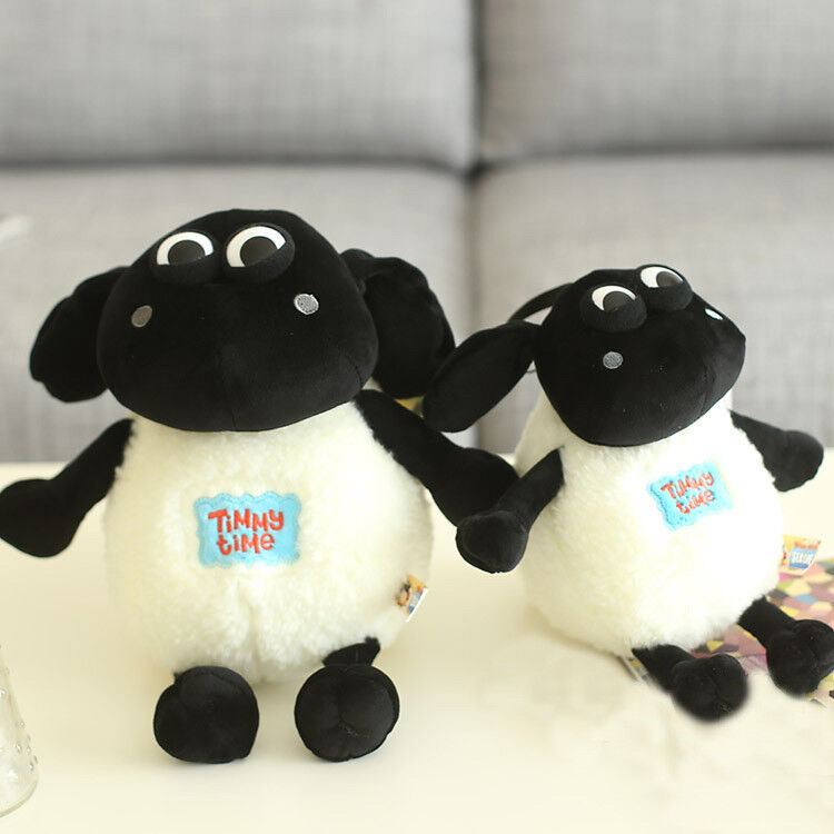 Karikatur Shaun-Schaf-tierischer weicher Plüsch spielt heißes angefülltes schwarzes Weiß