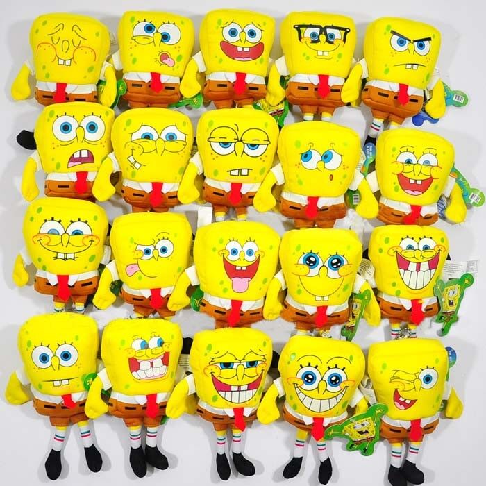 Arbeiten Sie Karikatur die Art SpongeBob 20 unterschiedlicher Ausdruck Plüsch angefüllte Spielwaren um