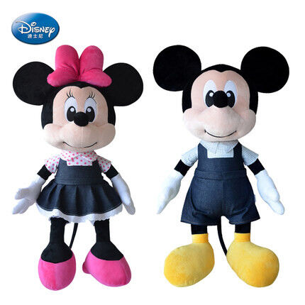 Schwarzer Disney-Plüsch spielt schwarzen Mickey Mouse und Minnie Mouse 16 Zoll