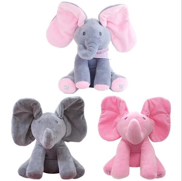 Musikalischer flüchtiger Blick ein Buh-Elefant-Spiel-Verstecken-elektrisches Baby-knuddelige Plüsch-Spielwaren