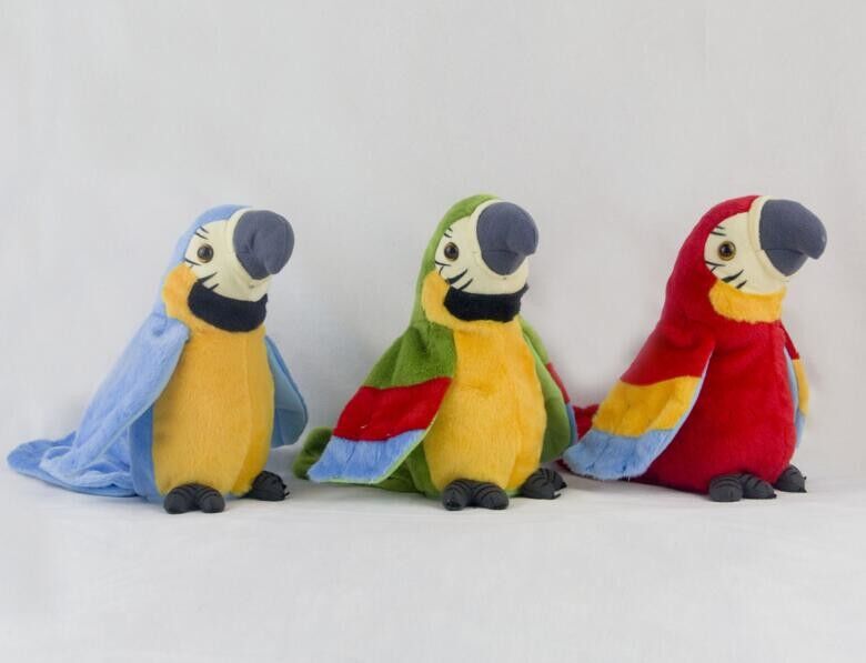 20cm Papageien-Tierplüsch spielt, Rote/Blaue/Gelb-Farbe