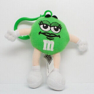 Grüne M&M-Charakter-Plüschtier-netter Plüsch Keychains fertigte besonders an